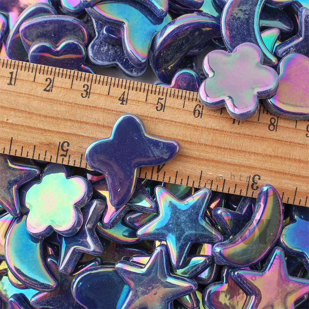 Iridescent Cobalt Blue Charms Glass Mosaic MU-SSL05