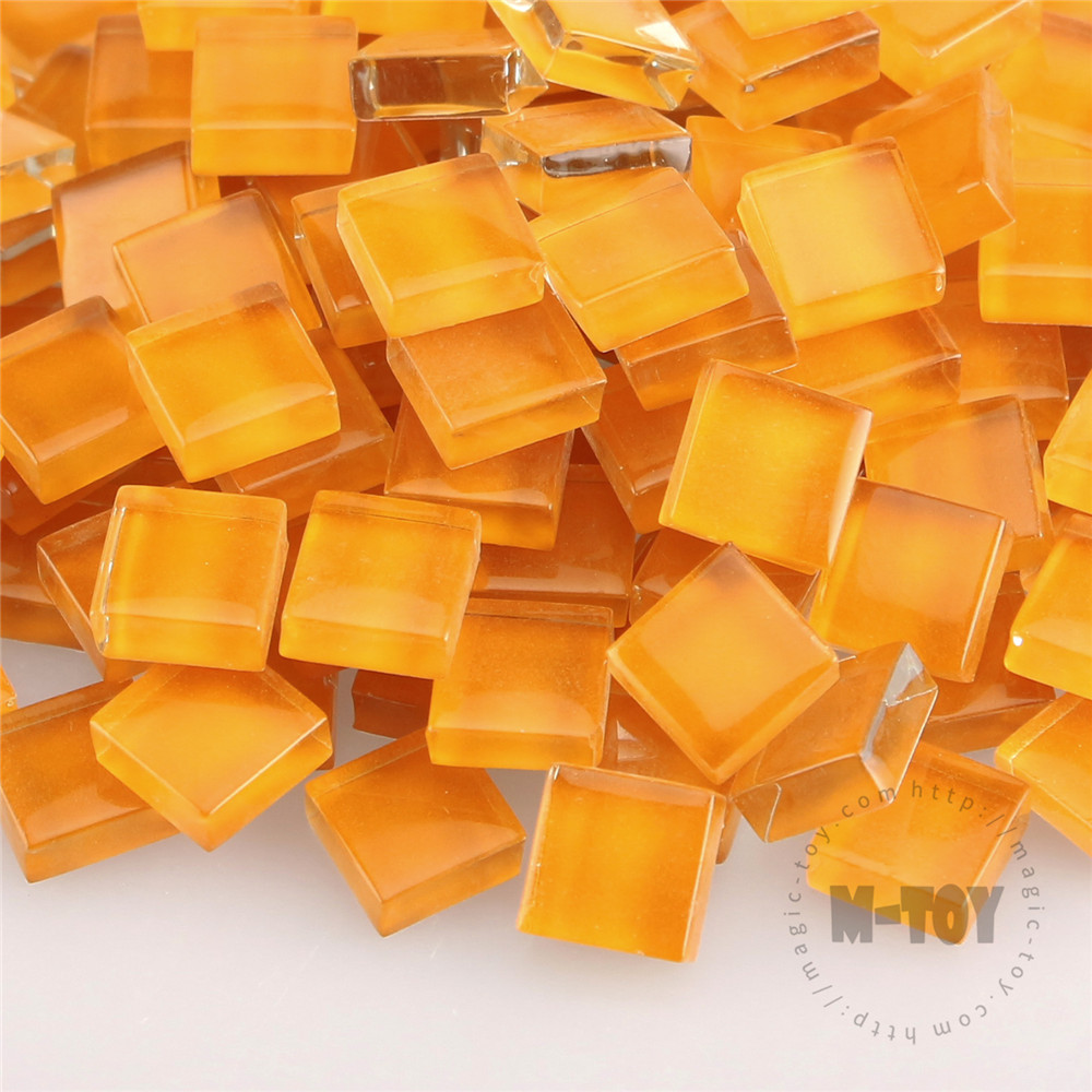 Orange Square Crystal Glass Mosaic 10-CC945