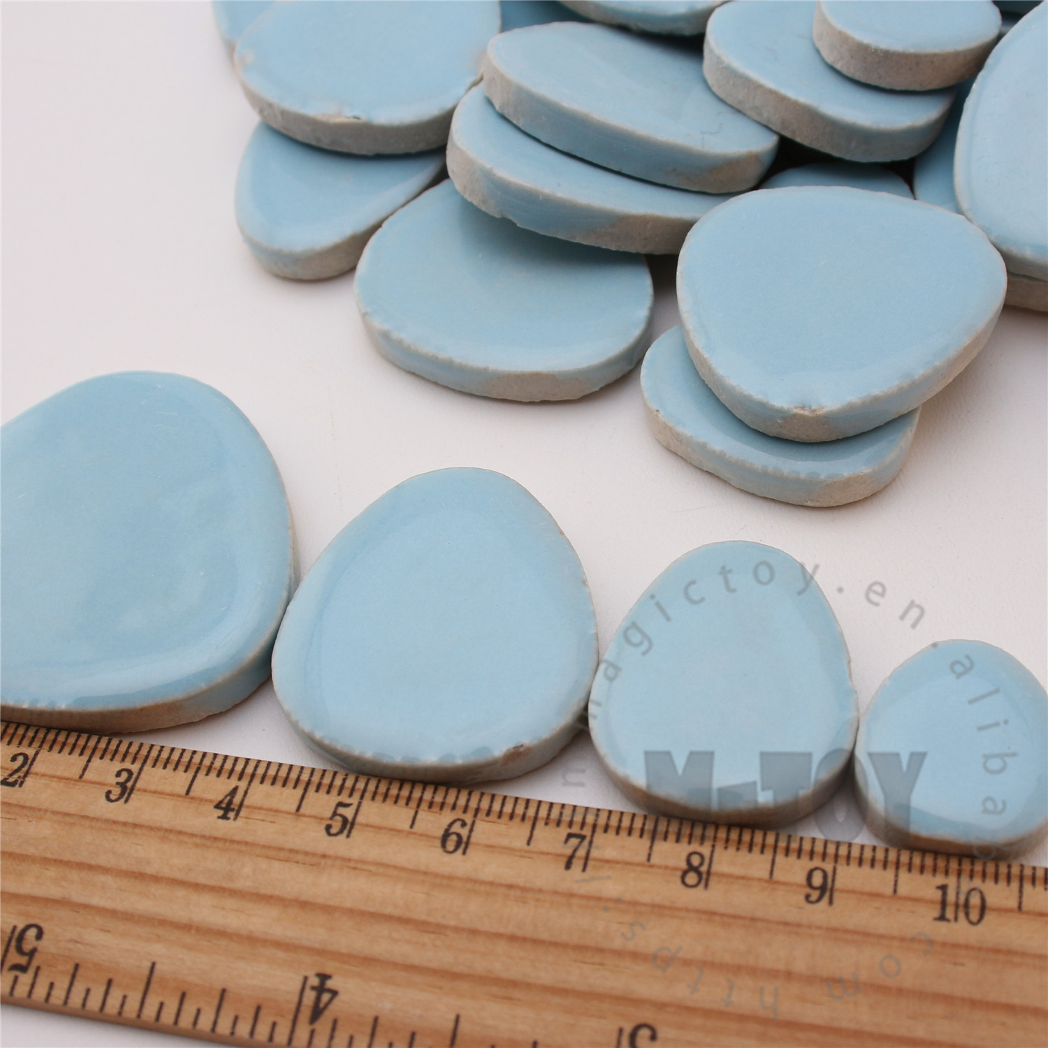 Blue Pebble Shape Ceramic Mosaic CDG701