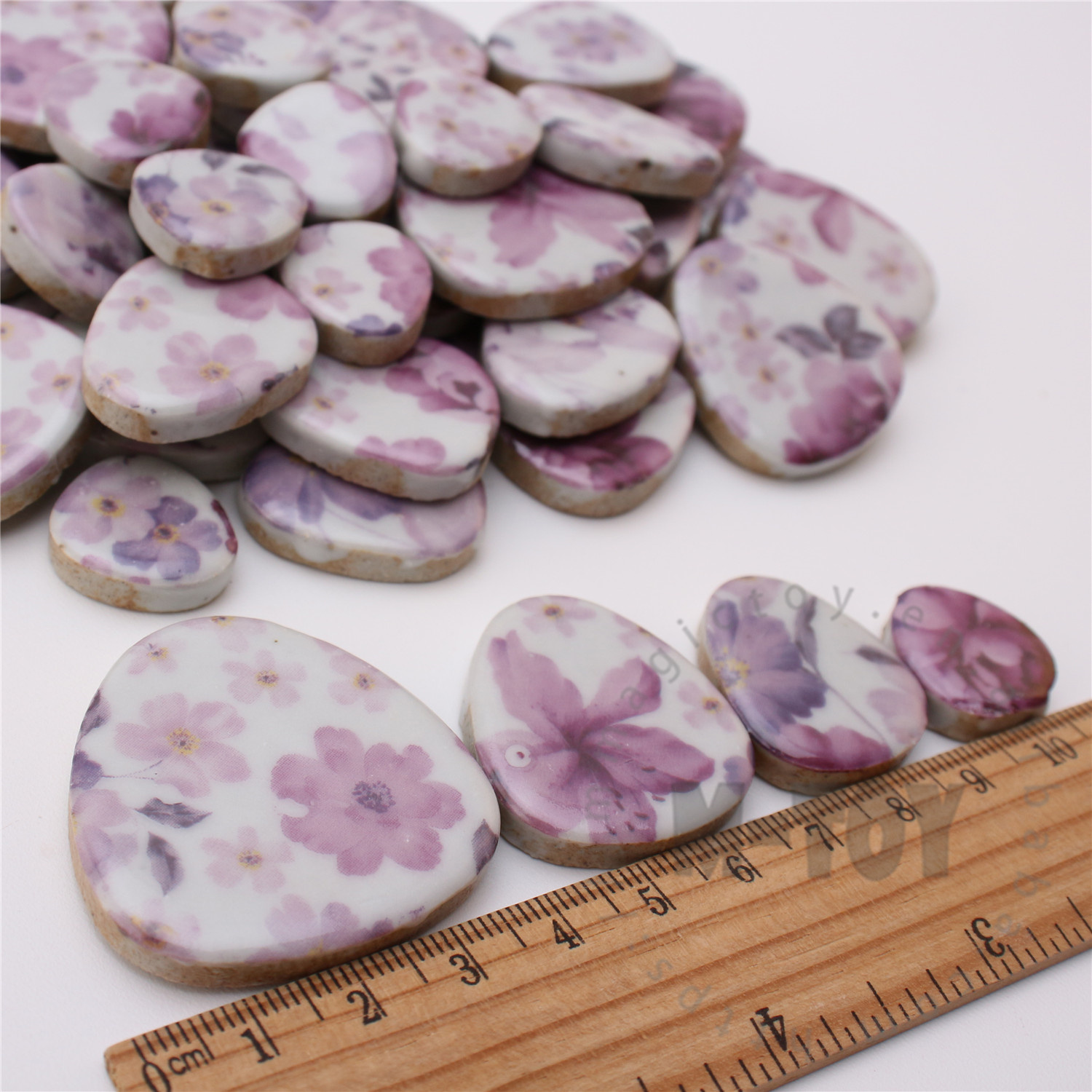 Pink Pebble Shape Ceramic Mosaic CDQ403