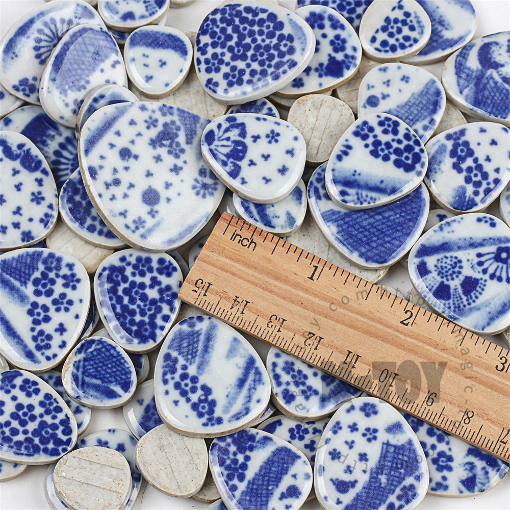 Blue Pebble Shape Ceramic Mosaic CDQ713