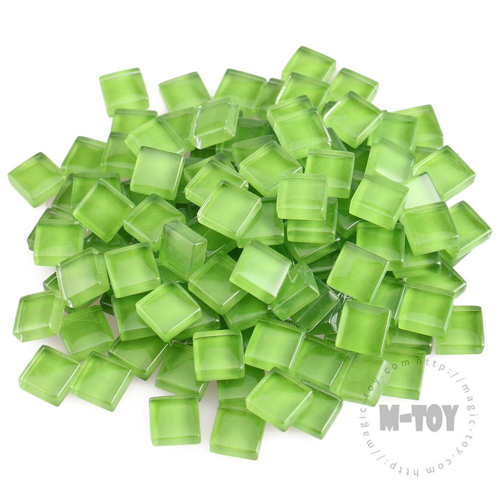 Green Square Crystal Glass Mosaic 10-CC603