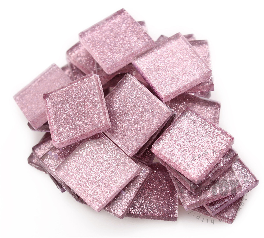 Pink Square Glitter Glass Mosaic 20-SPA400