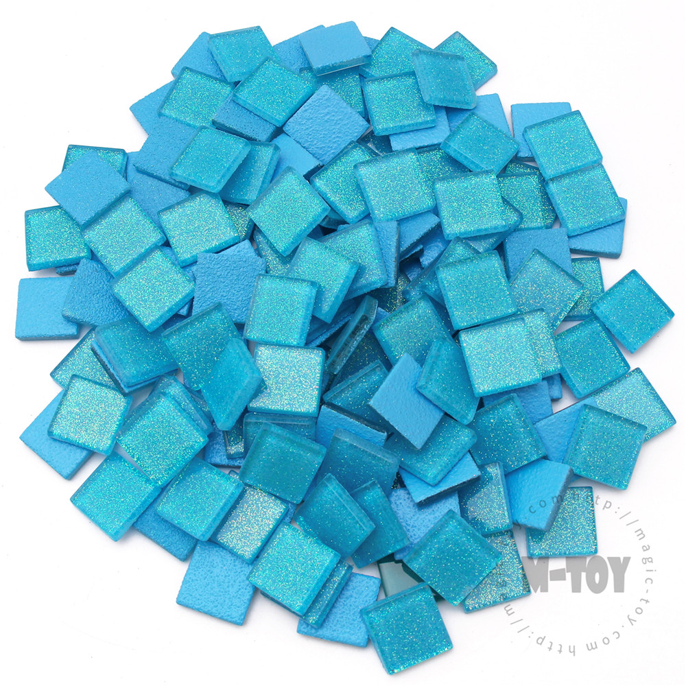 Blue Square Glitter Glass Mosaic 20-SPA705