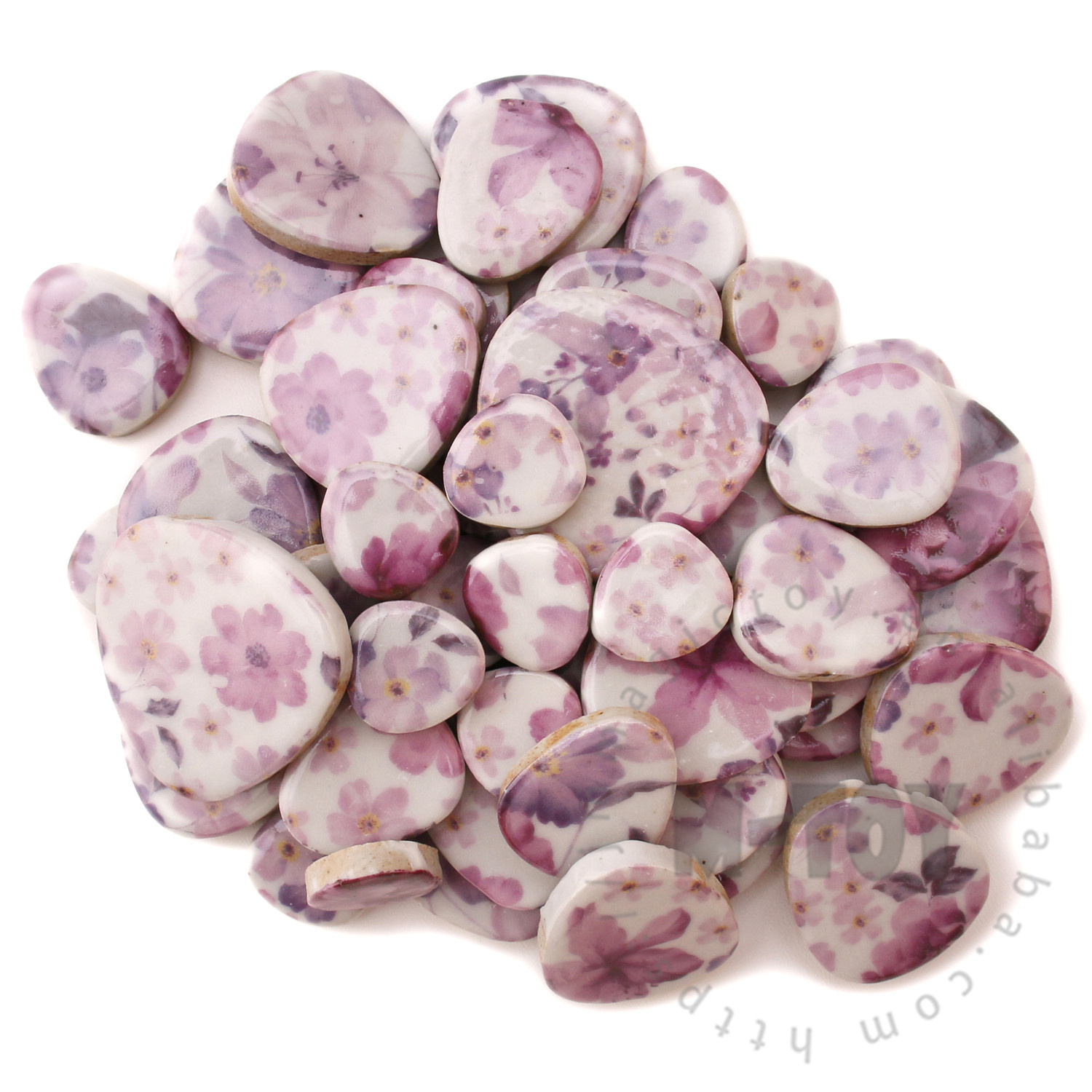 Pink Pebble Shape Ceramic Mosaic CDQ403