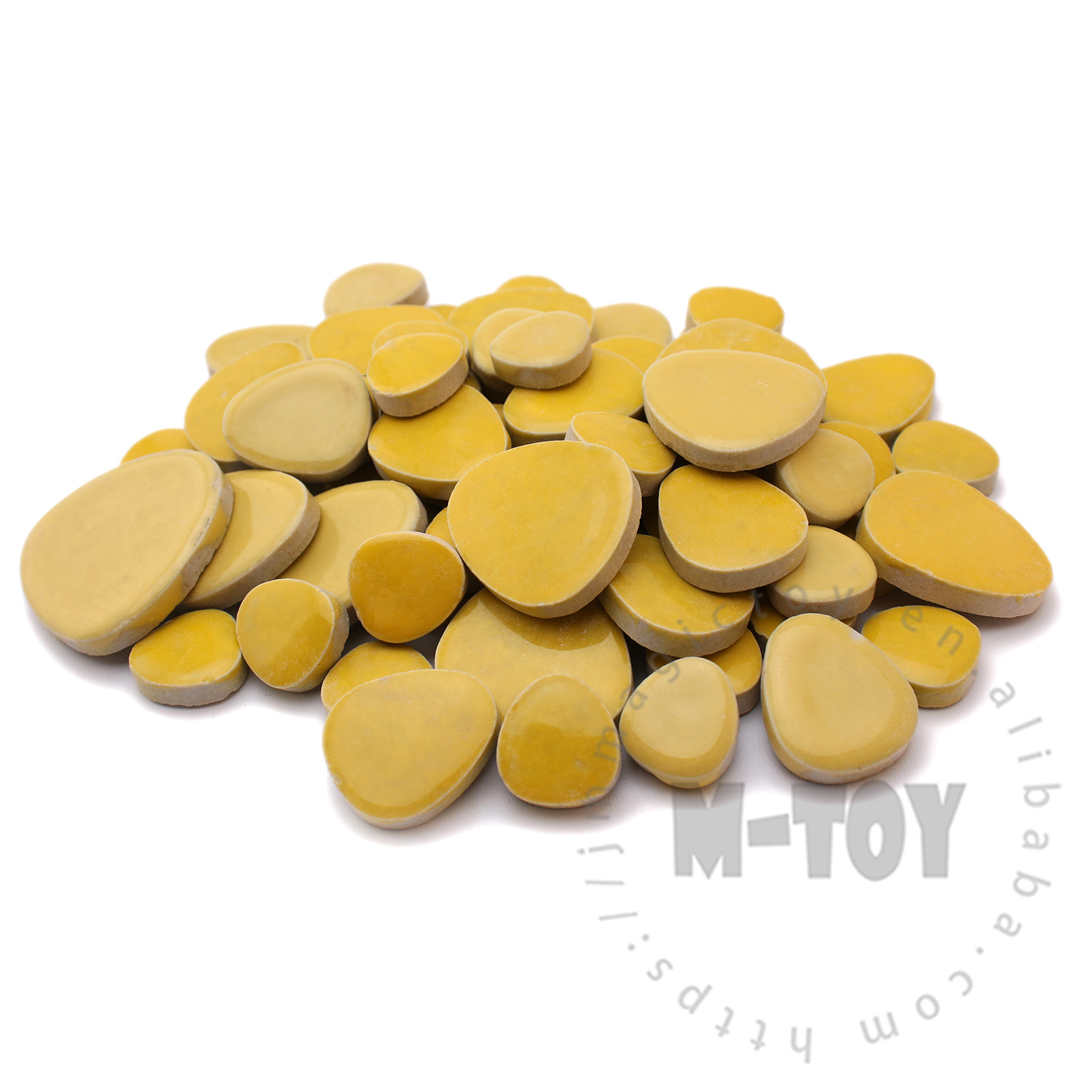 Yellow Pebble Shape Ceramic Mosaic CDG901