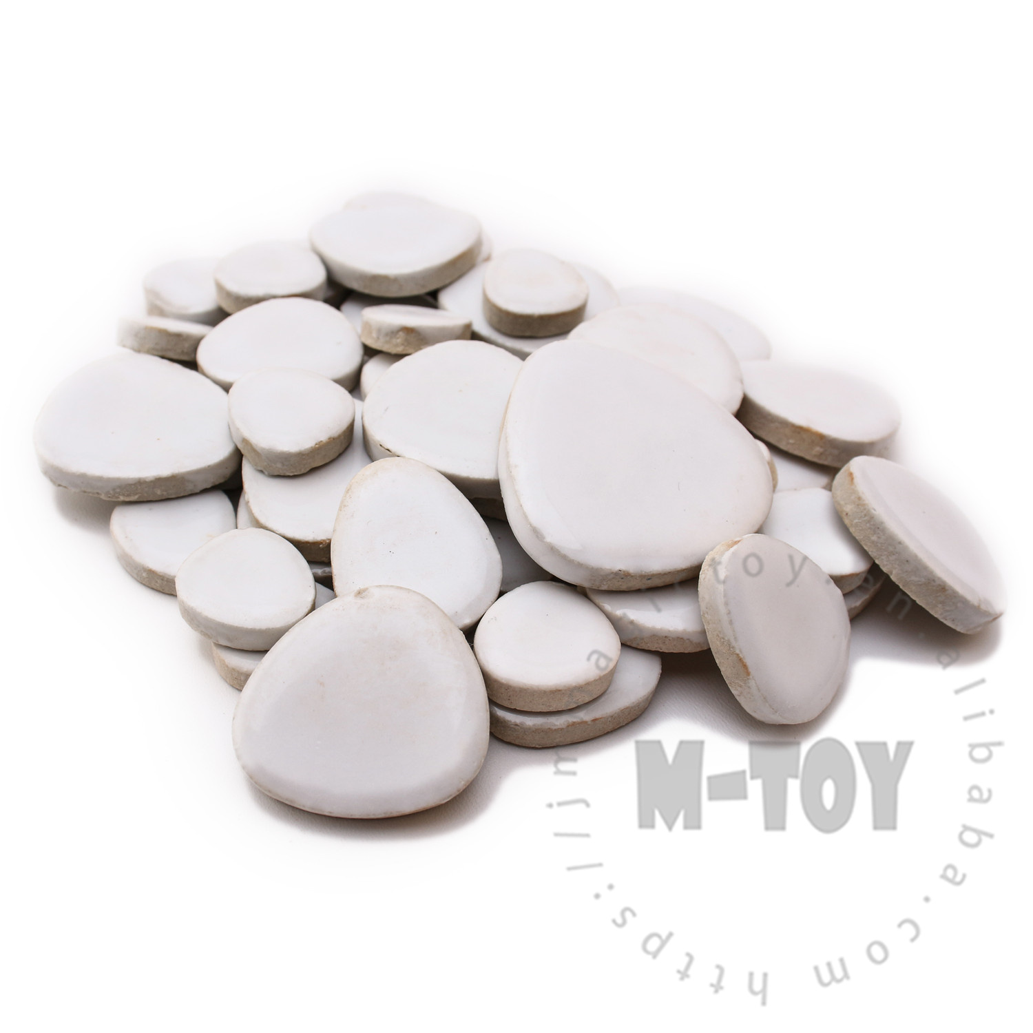 White Pebble Shape Ceramic Mosaic CDG101