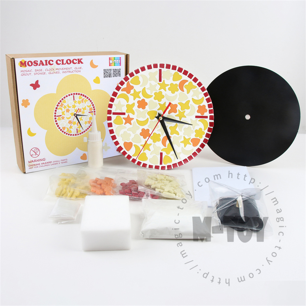 Red Round Shape Clock Mosaic Kit MK10003