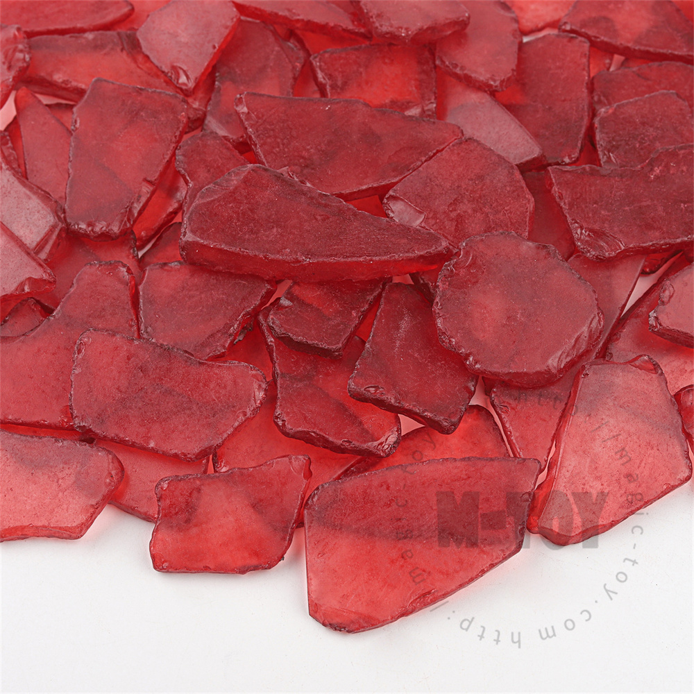 Red Color Irregular Sea Glass CD-HR901-M