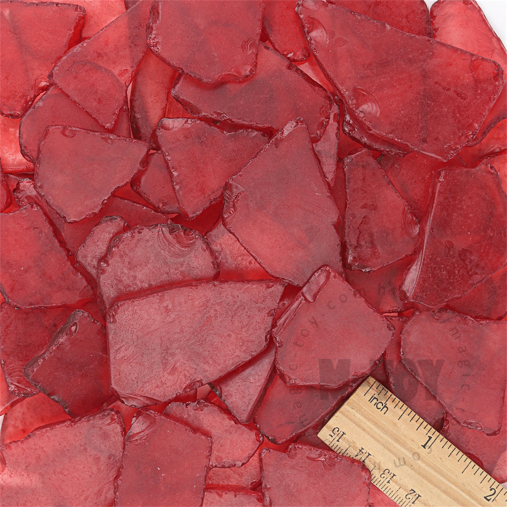 Red Color Irregular Sea Glass CD-HR901-M