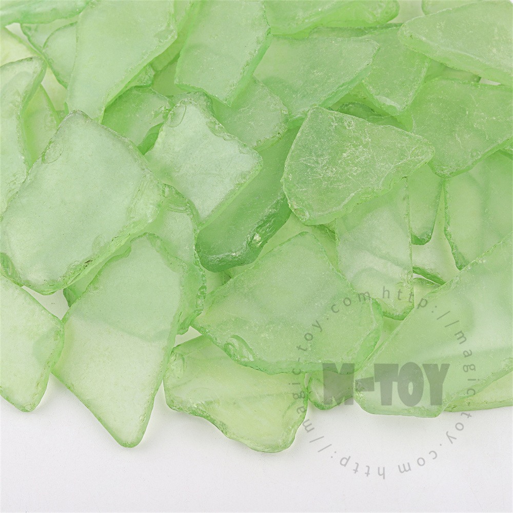 Light Green Color Irregular Sea Glass CD-HR603-M