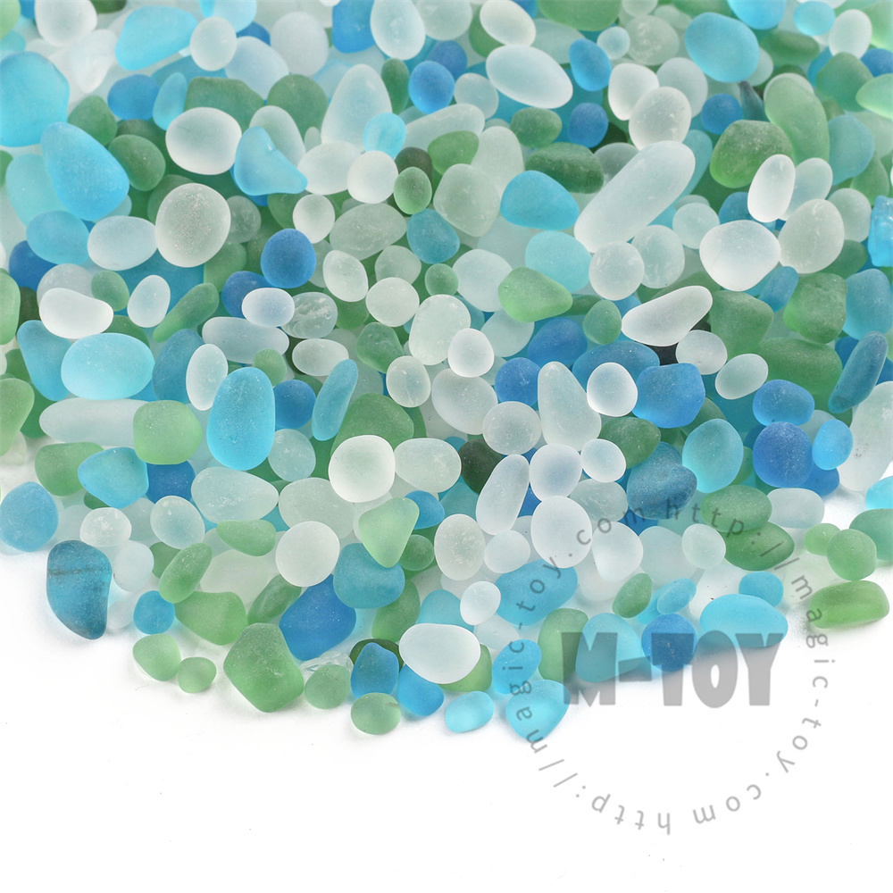 Blue Mixed Sea Glass Beads CD-PW7001-M