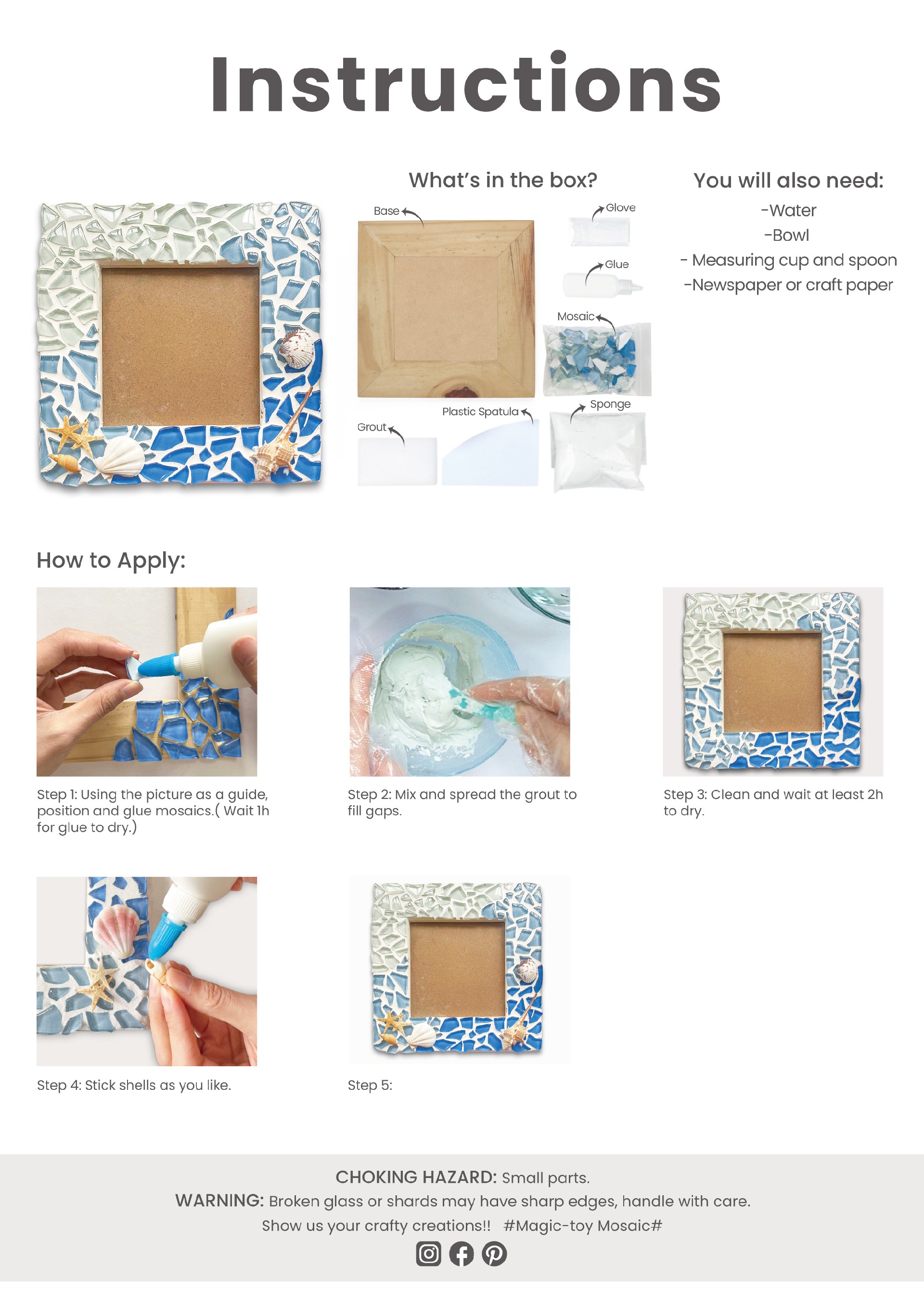 Summer Square Frame Mosaic Kit MK04001