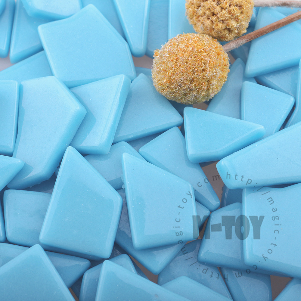 Light Blue Irregular Shape Glass Mosaic IR-SS08