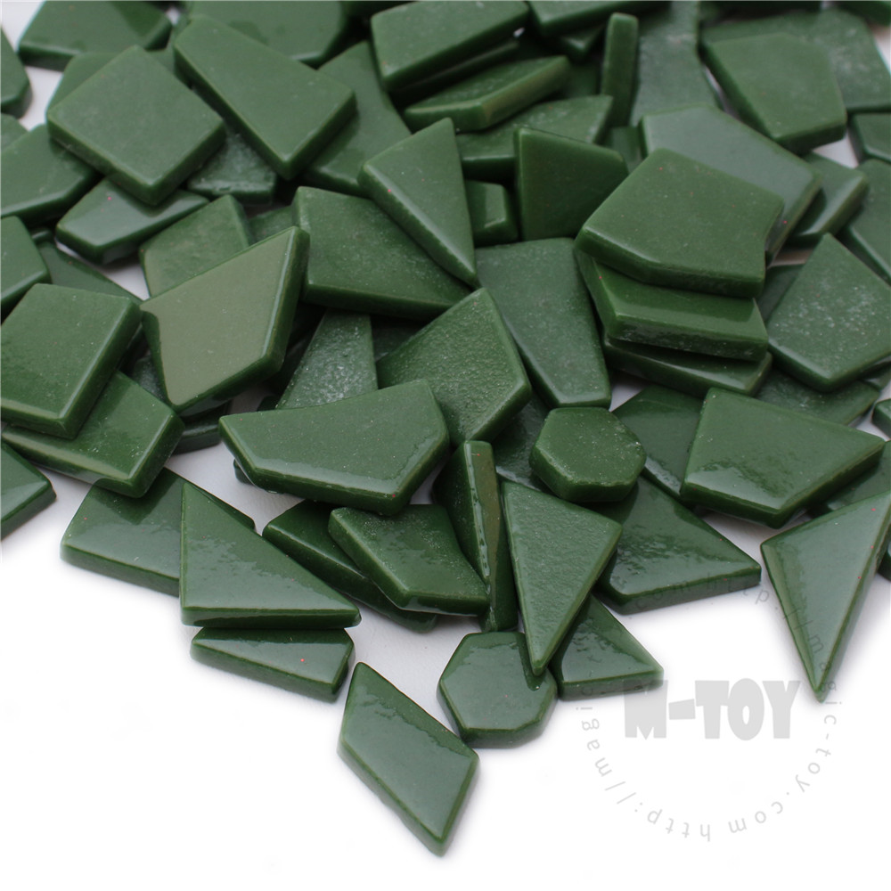 Dark Green Irregular Shape Glass Mosaic IR-SS44