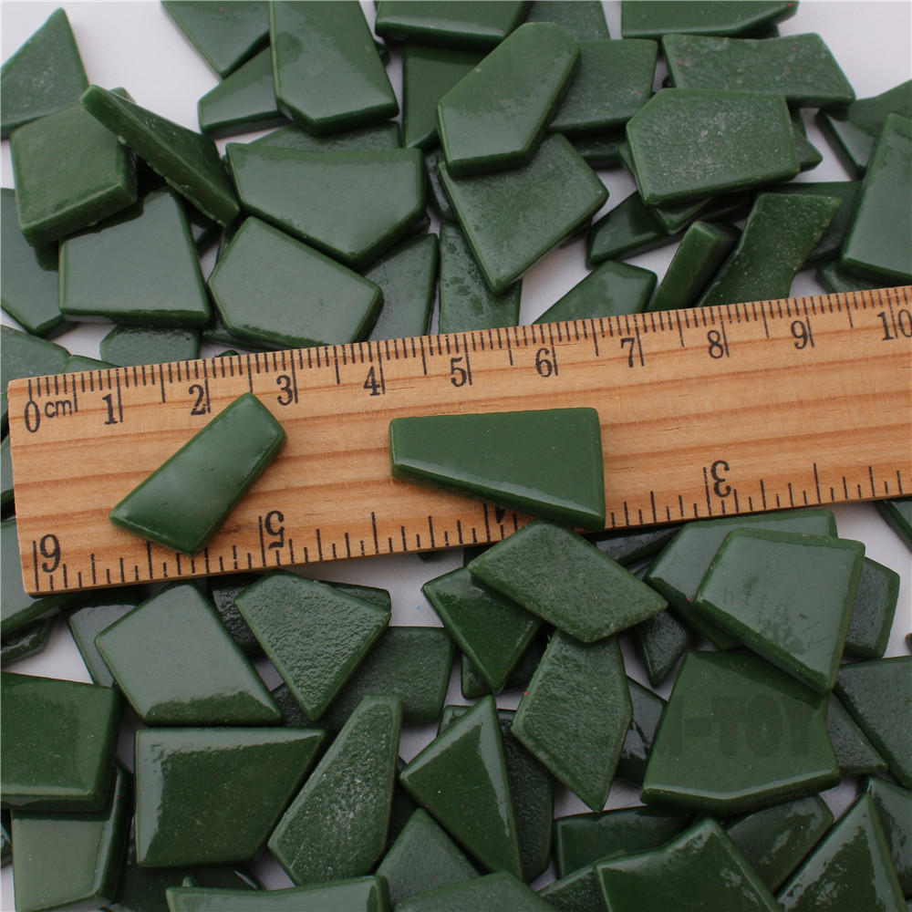 Dark Green Irregular Shape Glass Mosaic IR-SS44