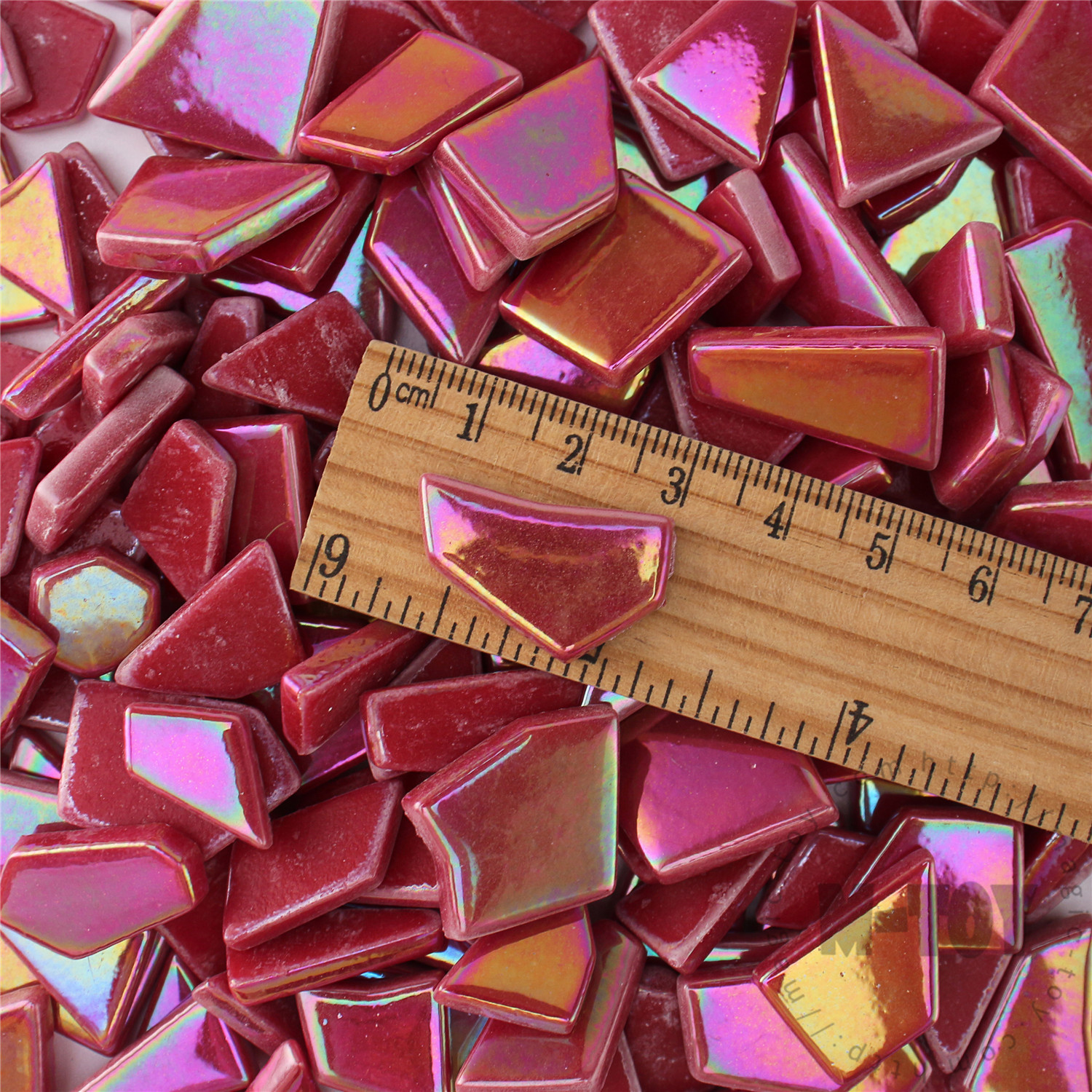 Red Iridescent Irregular Shape Glass Mosaic IR-SSL16