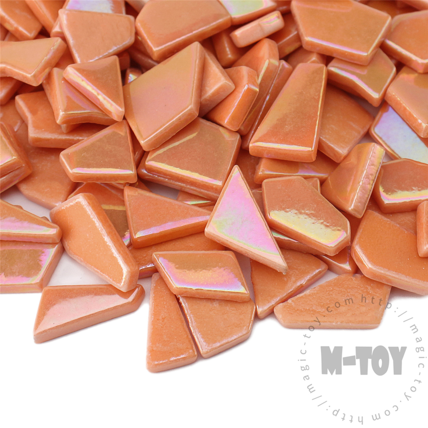 Orange Iridescent Irregular Shape Glass Mosaic IR-SSL18