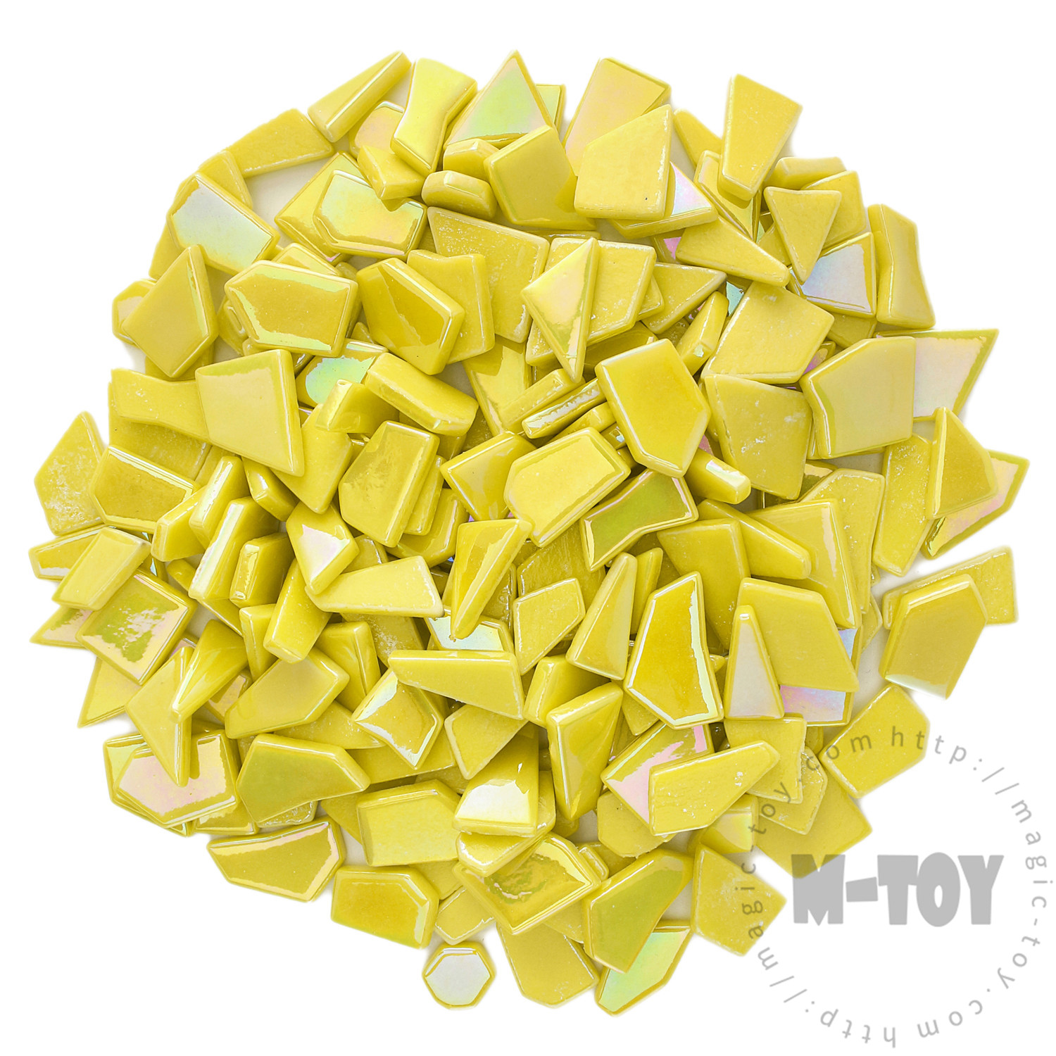 Yellow Iridescent Irregular Shape Glass Mosaic IR-SSL50