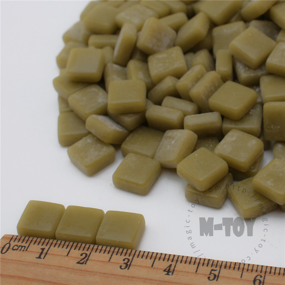 Light Olive Green Mini Square Glass Mosaic 10SS24