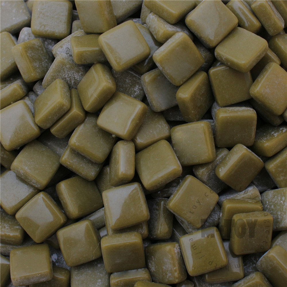 Olive Green Mini Square Glass Mosaic 10SS25