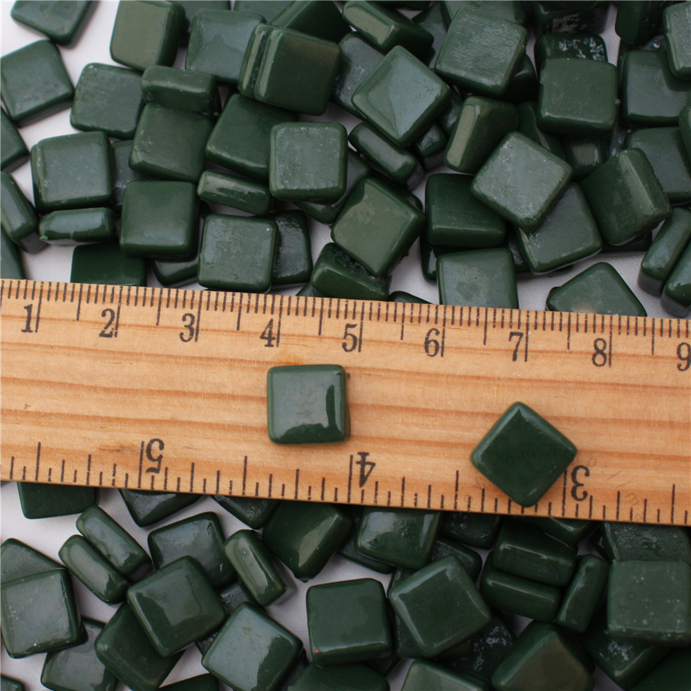 Dark Green Mini Square Glass Mosaic 10SS45