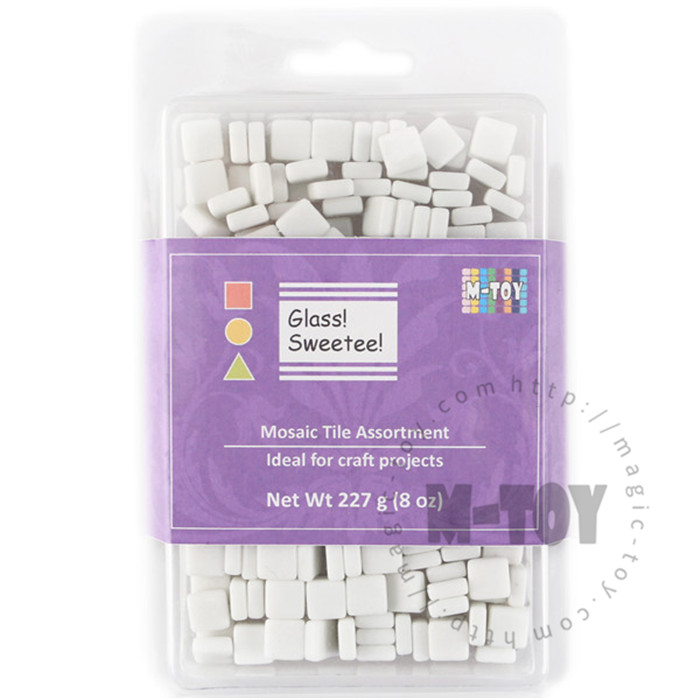 White Mini Square Glass Mosaic 10SS100