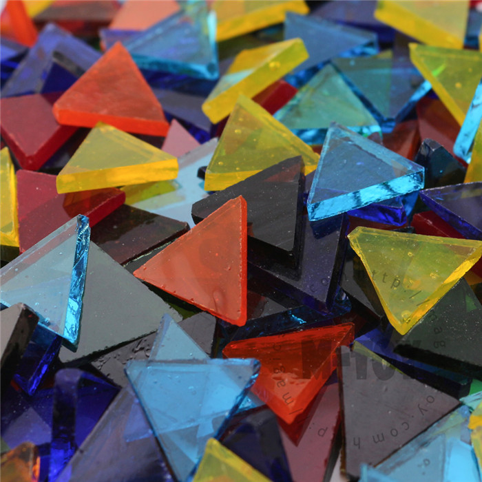 Assorted Color Triangle Opaque Stained Glass Mosaic 14TJG1001