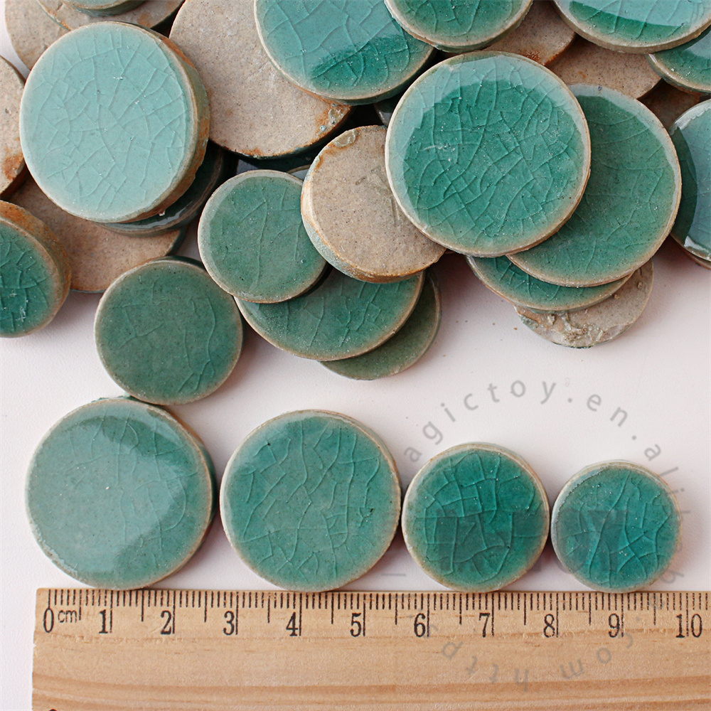 Green Round Shape Ceramic Mosaic CRB603