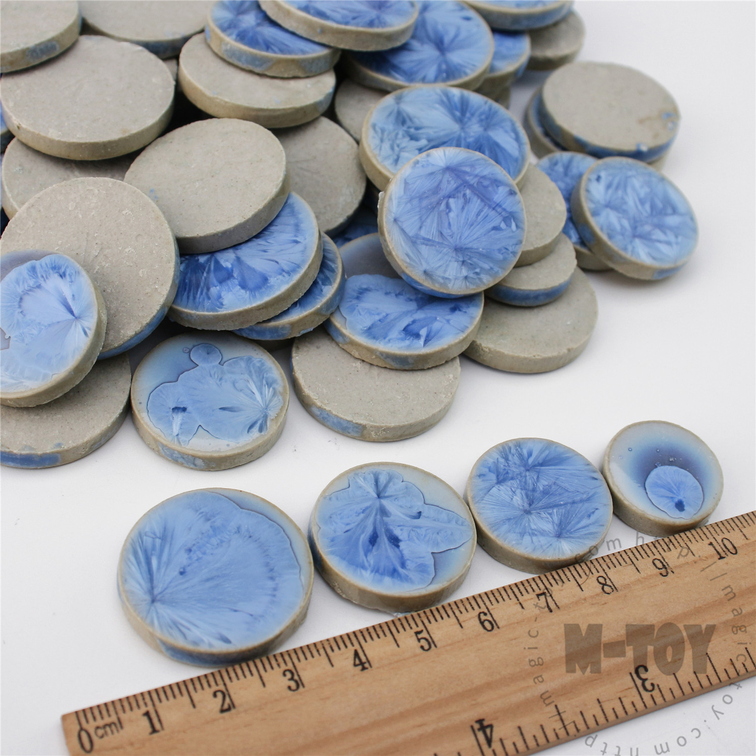 Light Cobalt Blue Round Shape Ceramic Mosaic CRB701