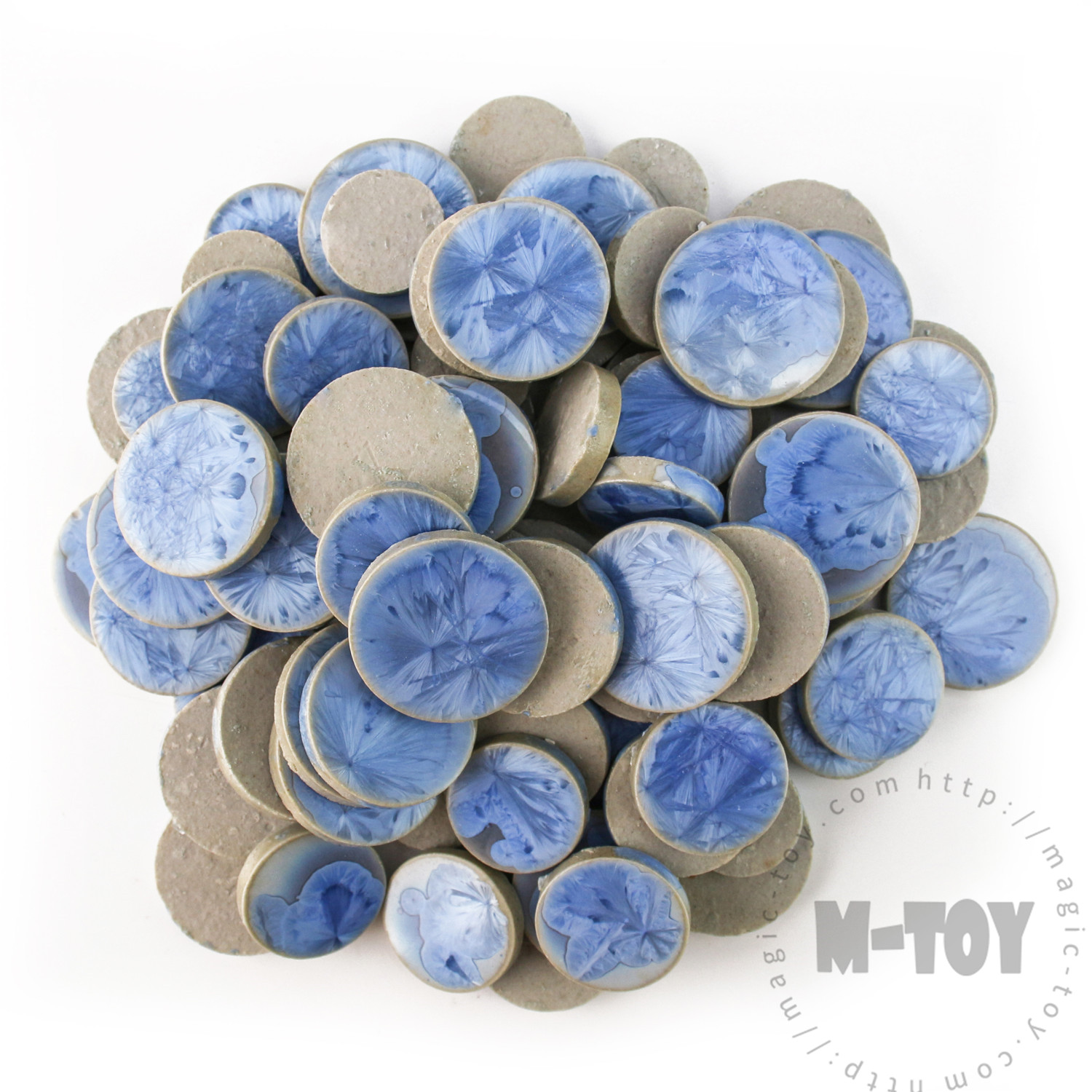 Light Cobalt Blue Round Shape Ceramic Mosaic CRB701