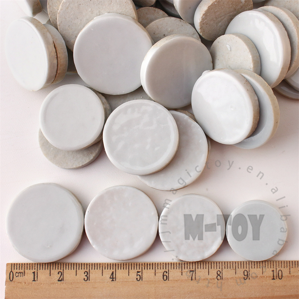 White Round Shape Ceramic Mosaic CRG101