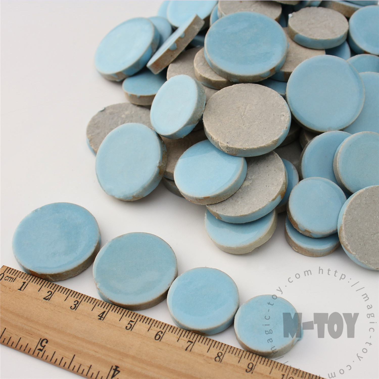 Sky Blue Round Shape Ceramic Mosaic CRG701