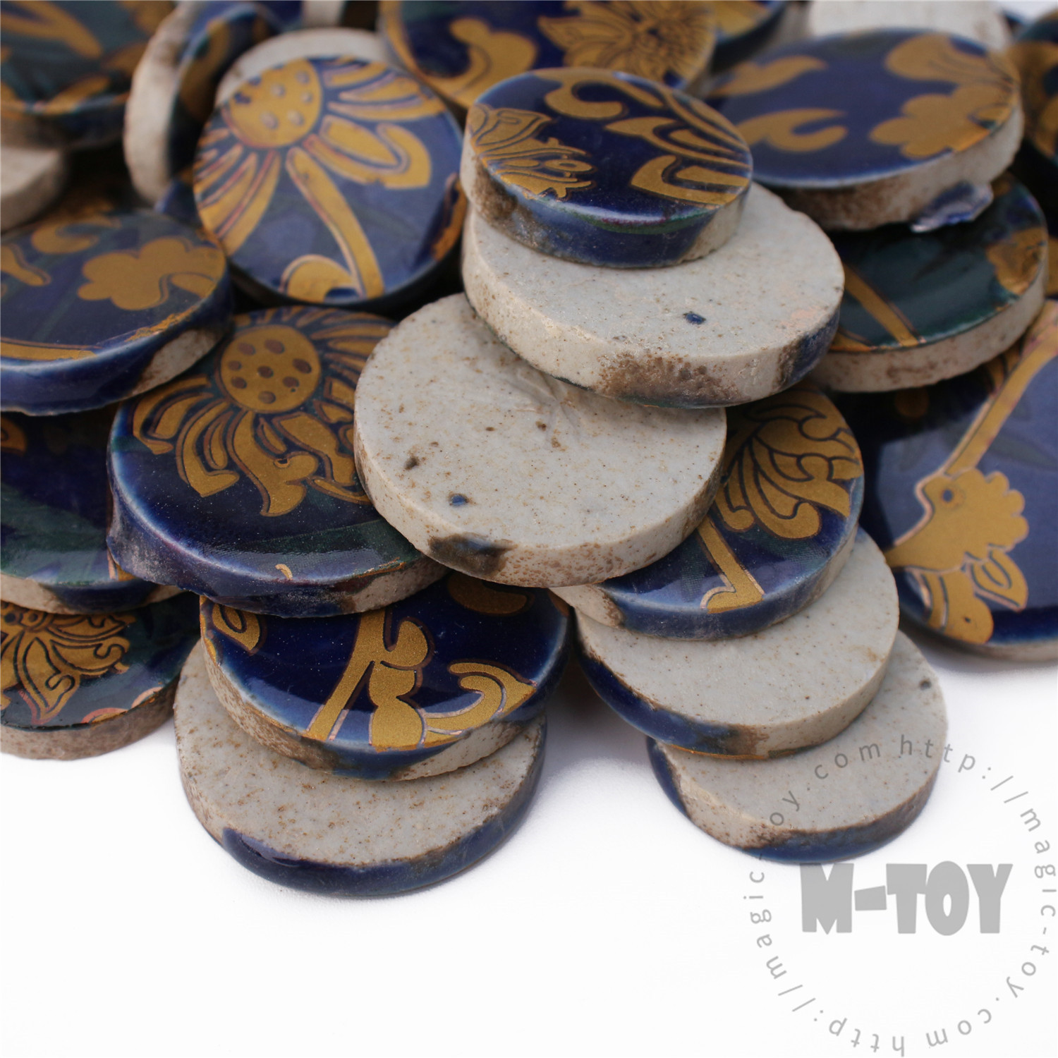 Gold Round Shape Ceramic Mosaic CRQ006