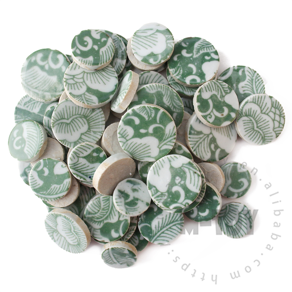 Green Round Shape Ceramic Mosaic CRQ630