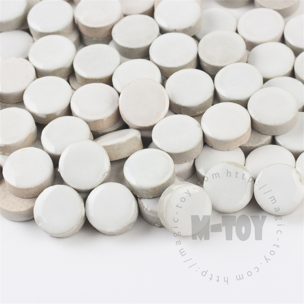 White Round Shape Ceramic Mosaic 15CRG101