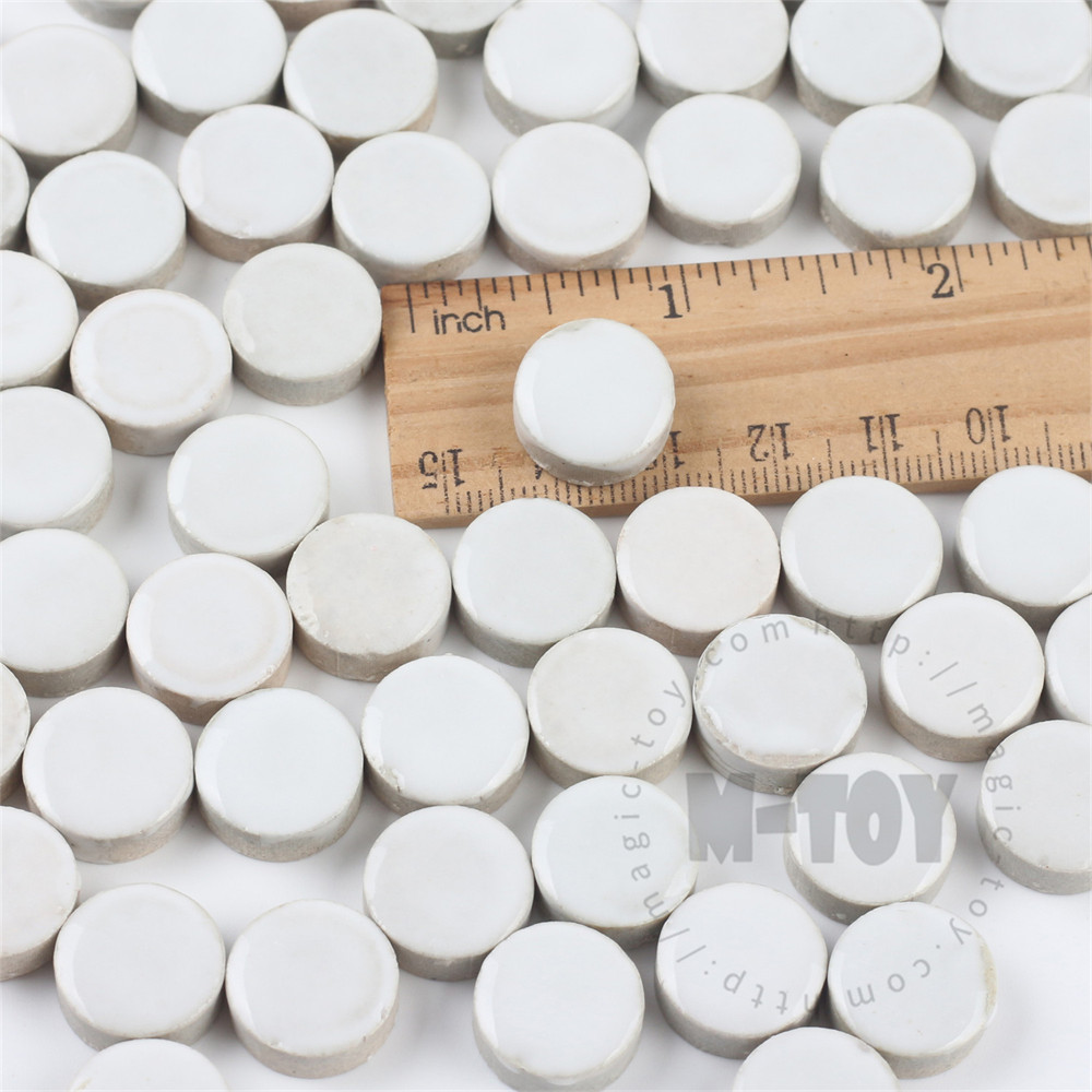 White Round Shape Ceramic Mosaic 15CRG101