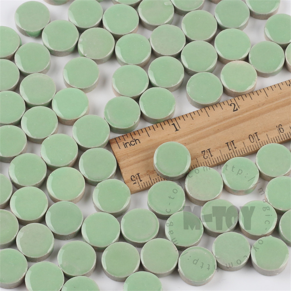 Light Green Round Shape Ceramic Mosaic 15CRG604