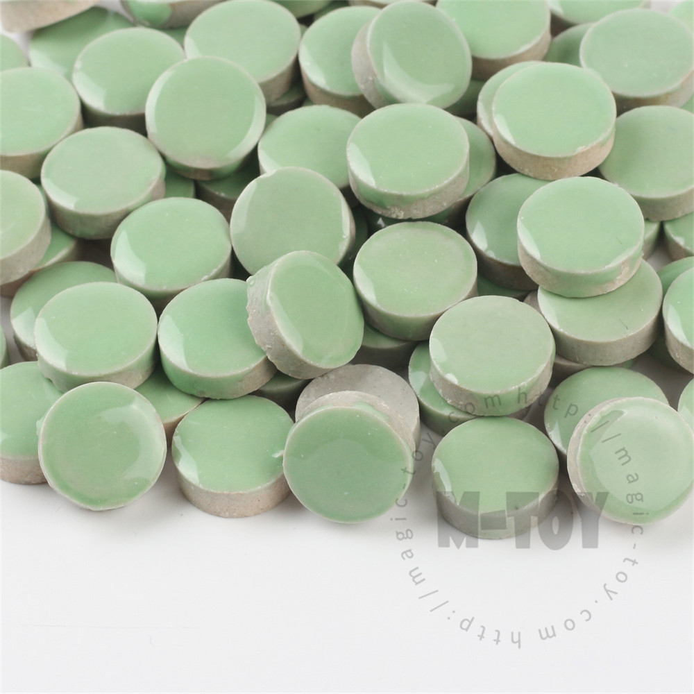 Light Green Round Shape Ceramic Mosaic 15CRG604