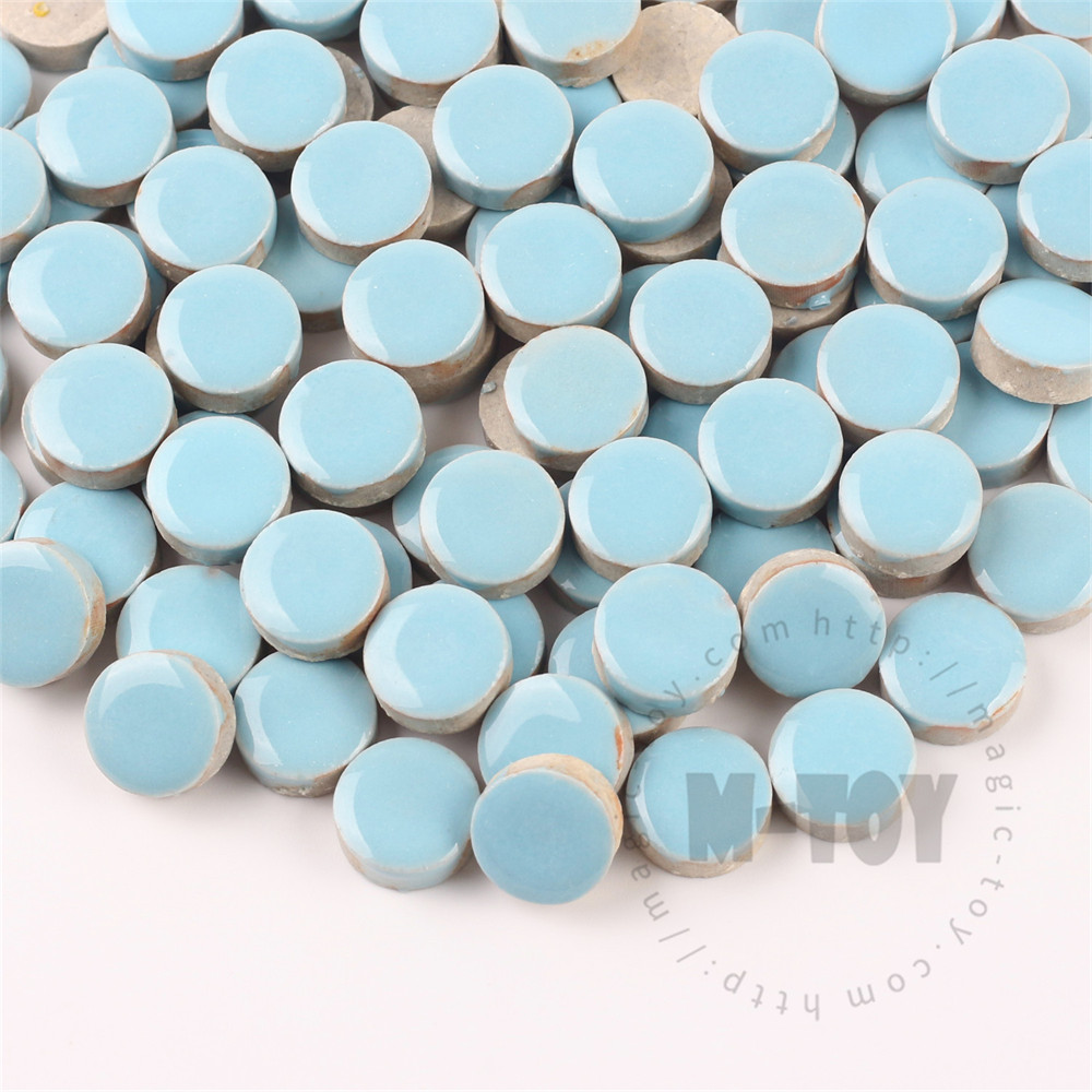 Sky Blue Round Shape Ceramic Mosaic 15CRG701