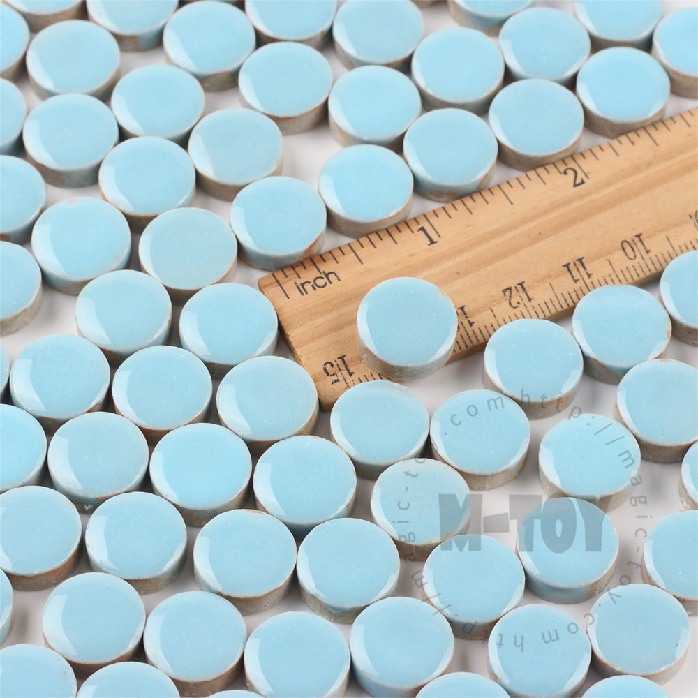 Sky Blue Round Shape Ceramic Mosaic 15CRG701