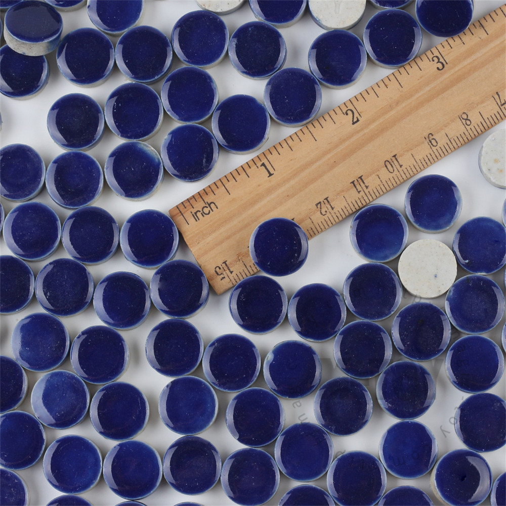 Dark Blue Round Shape Ceramic Mosaic 15CRG703