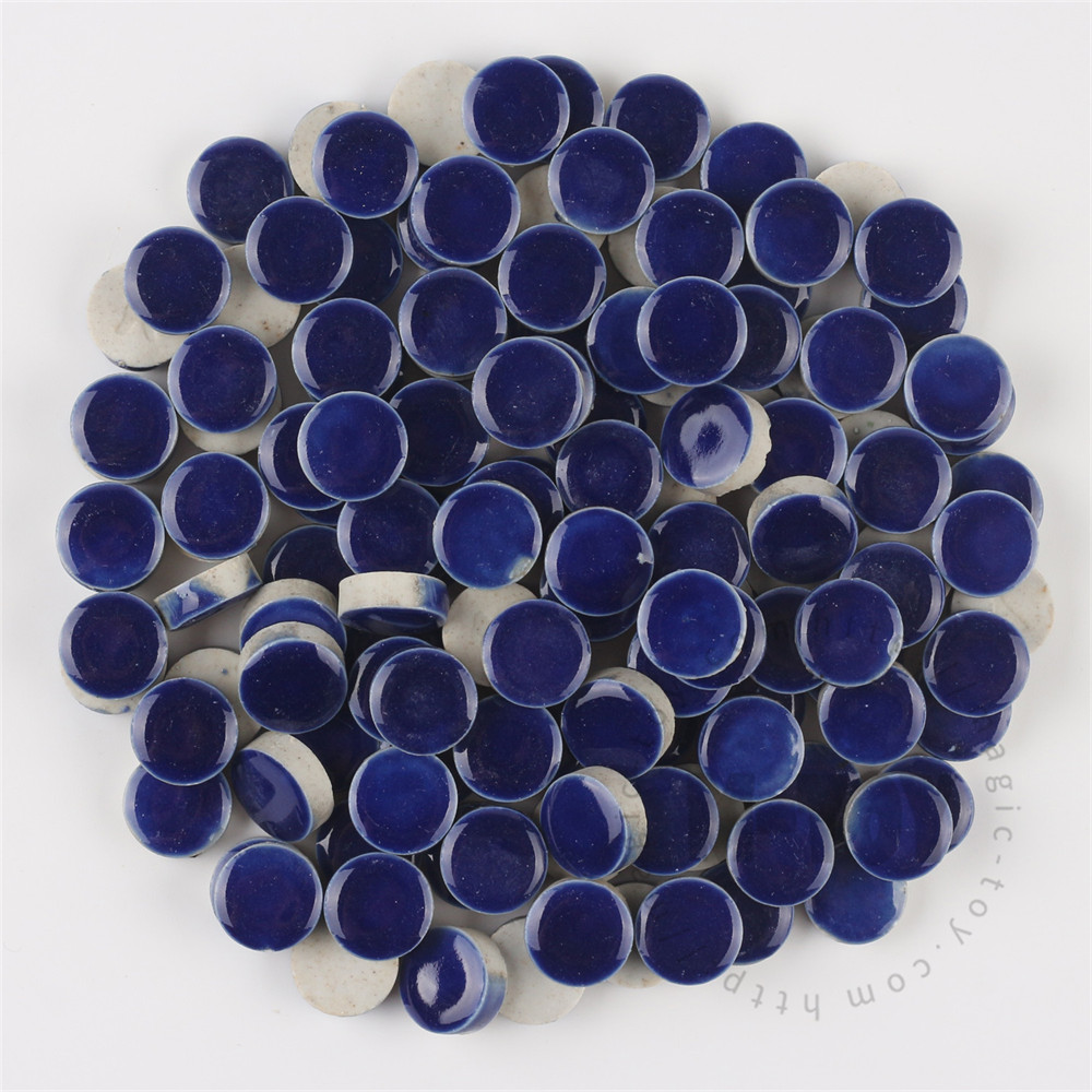 Dark Blue Round Shape Ceramic Mosaic 15CRG703