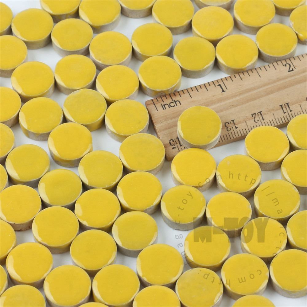 Yellow Round Shape Ceramic Mosaic 15CRG901