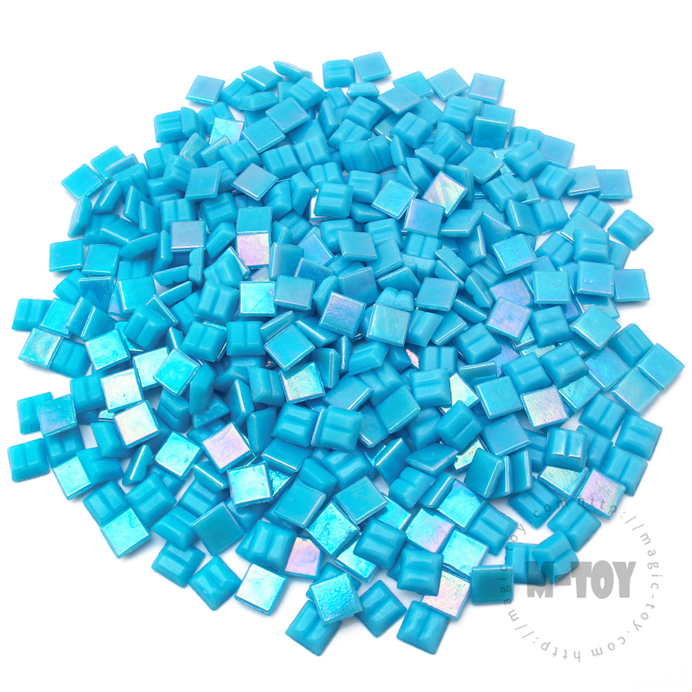 Blue Square Iridized Hot-melting Glass Mosaic 10PSI705