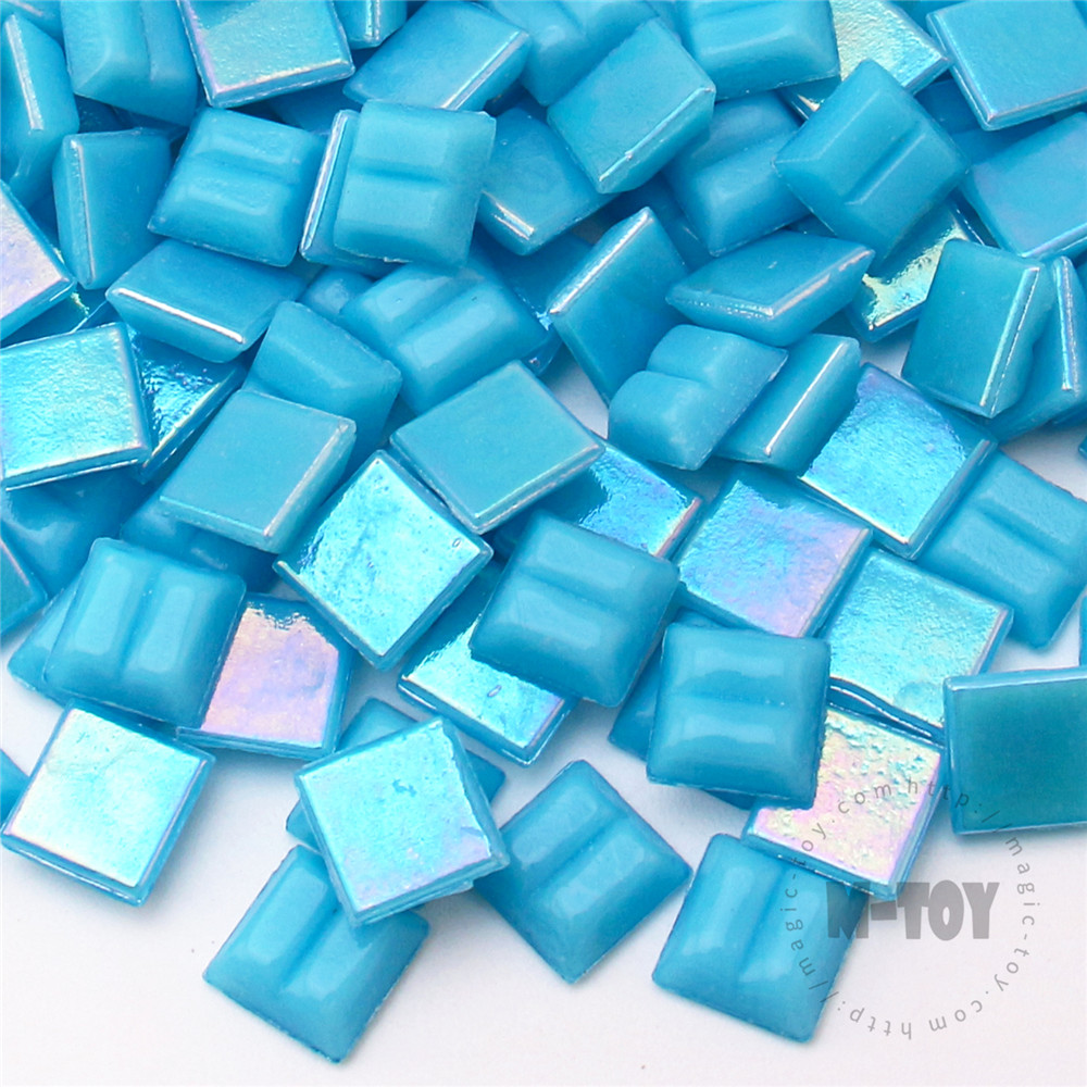 Blue Square Iridized Hot-melting Glass Mosaic 10PSI705