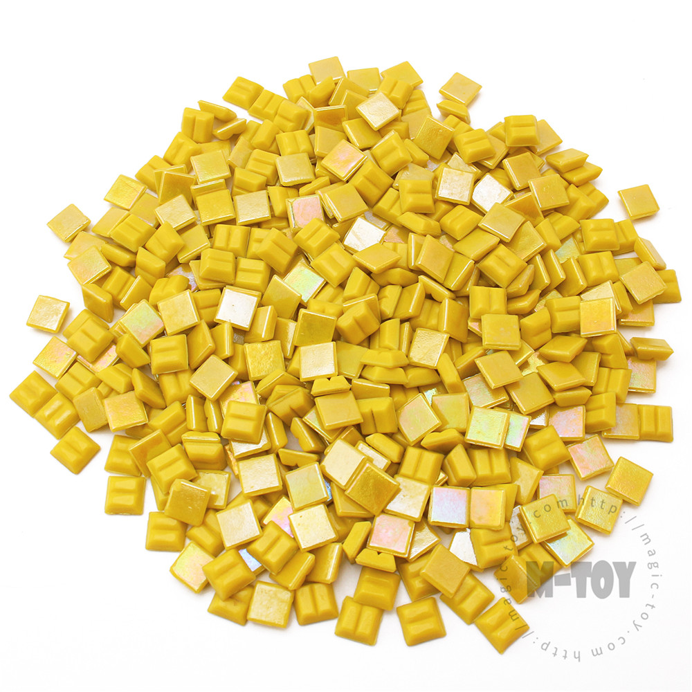 Yellow Square Iridized Hot-melting Glass Mosaic 10PSI901