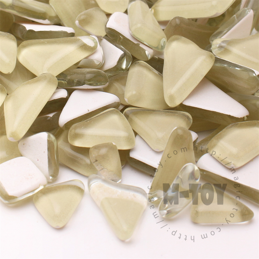 Light Beige Irregular Crystal Glass Mosaic IR-CC301