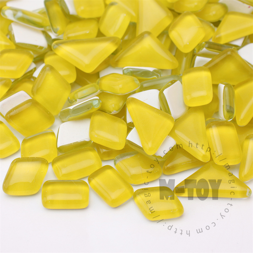 Yellow Irregular Crystal Glass Mosaic IR-CC935