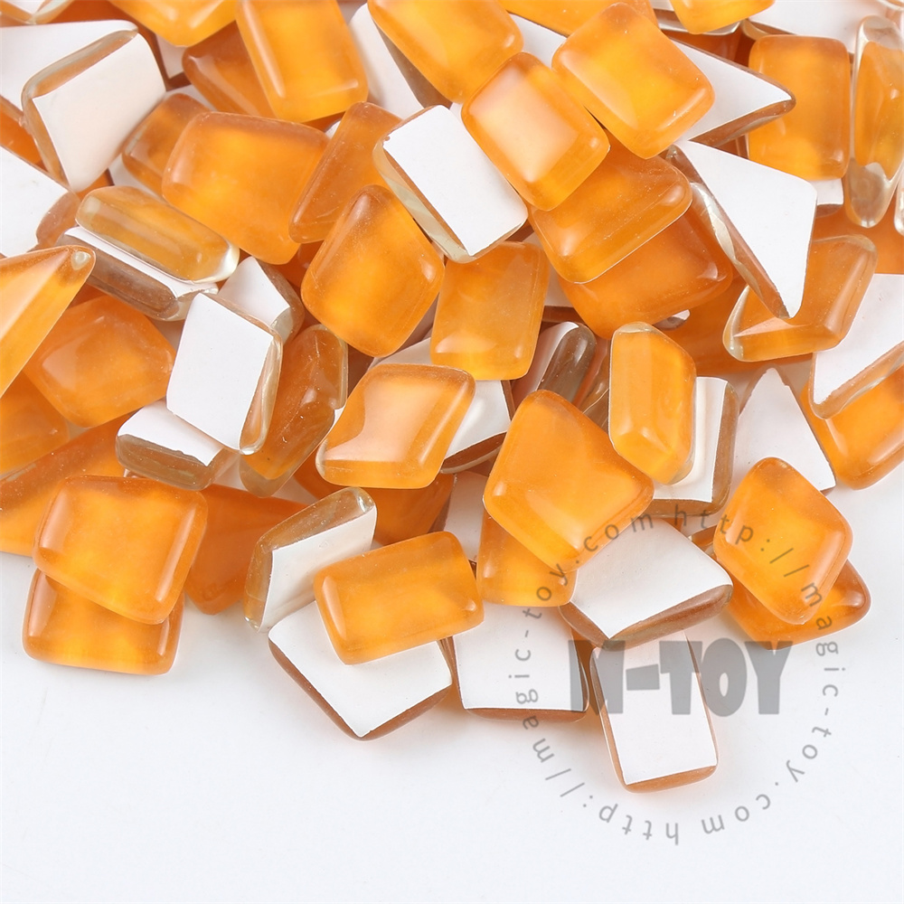 Orange Irregular Crystal Glass Mosaic IR-CC945